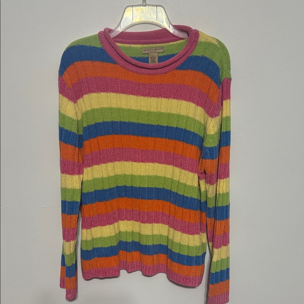 Maintain Lake Multicolored Colorful Striped Sweater